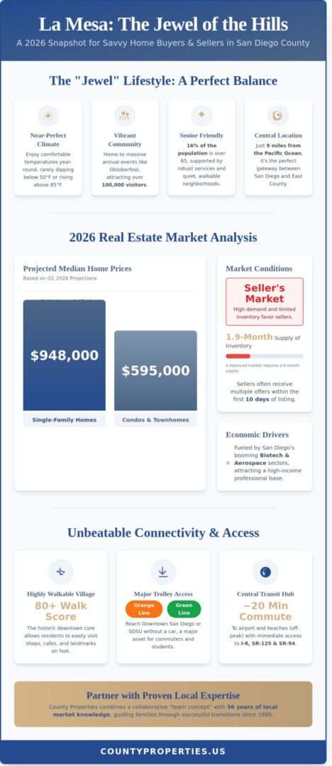 La Mesa, San Diego County: The 2026 Guide to the Jewel of the Hills - Infographic