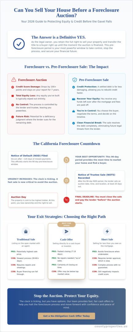 Can I Sell My House Before the Auction Date? Your 2026 Guide to Stopping Foreclosure