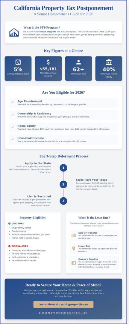 Property Tax Postponement for Seniors in California: The 2026 Essential Guide
