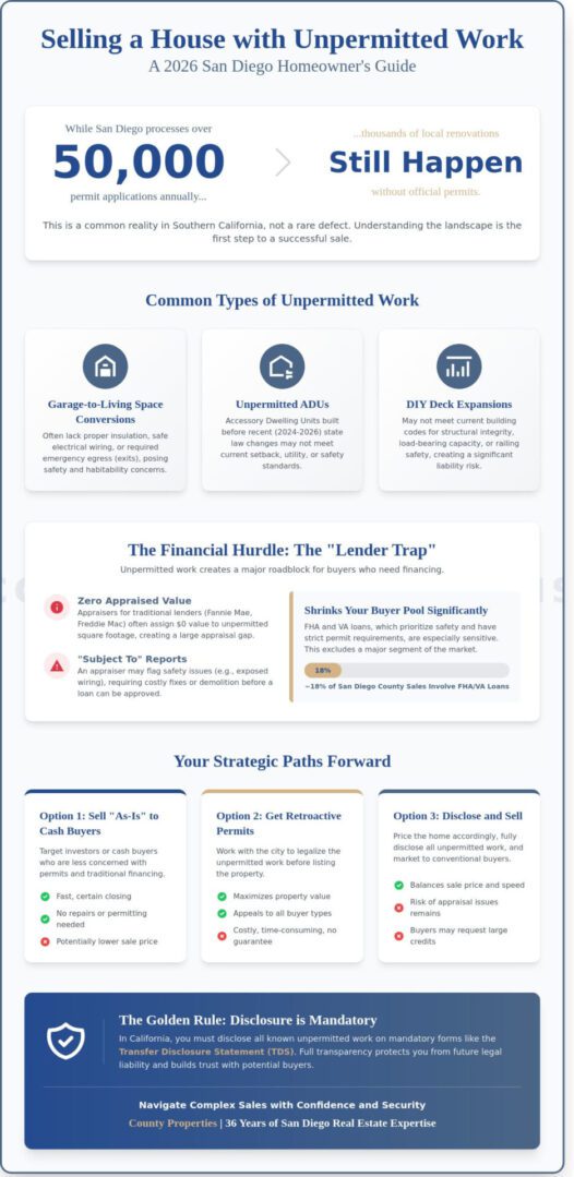 Selling a House with Unpermitted Work in San Diego: A 2026 Seller’s Guide