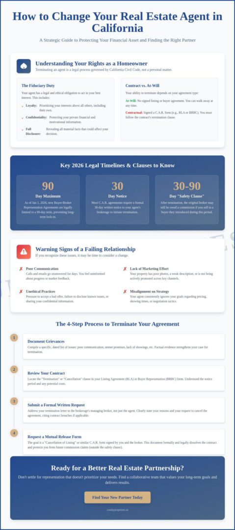 How to Fire Your Real Estate Agent in California: A 2026 Homeowner’s Guide