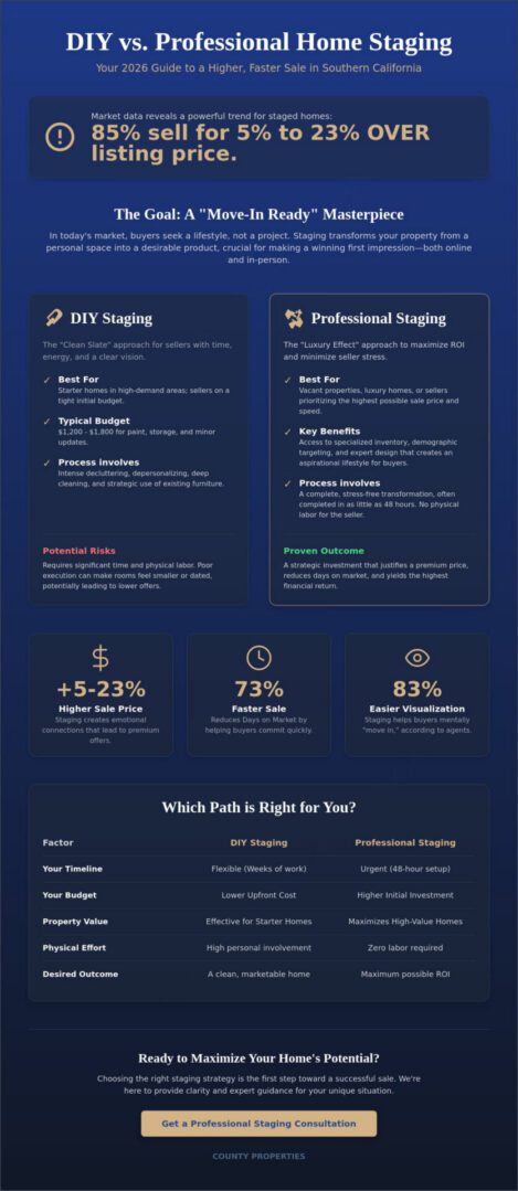DIY Home Staging vs. Professional Staging: Which Strategy Maximizes Your Sale in 2026?