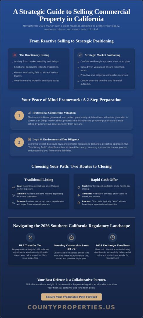 How to Sell Commercial Property in California: A 2026 Guide to Peace of Mind