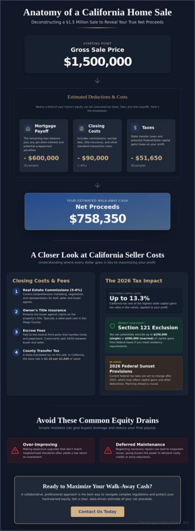 Calculating Net Proceeds from Home Sale in California: 2026 Seller’s Guide
