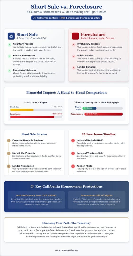 Short Sale vs. Foreclosure in California: A 2026 Homeowner’s Guide